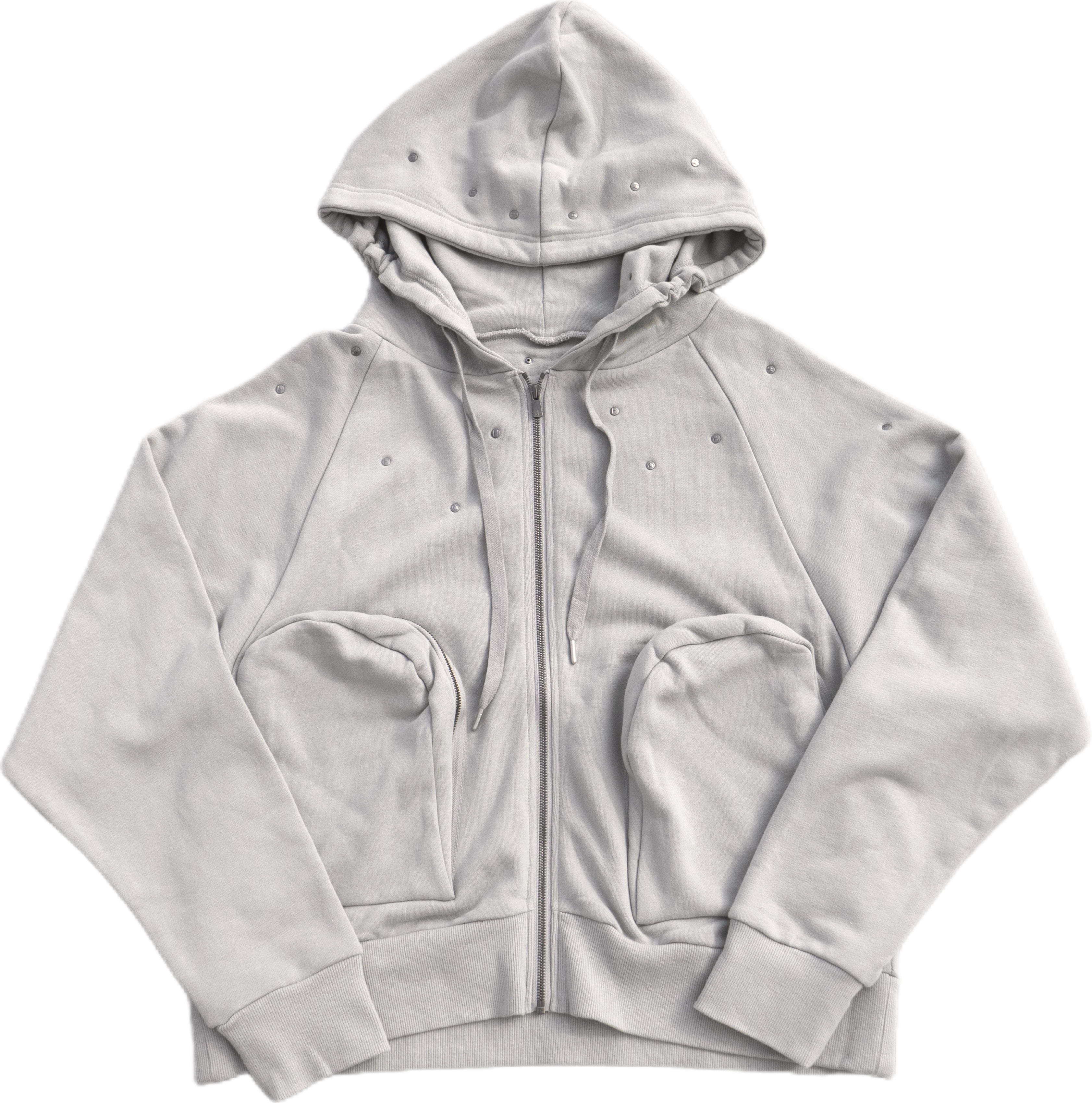 meriHari metal tag sweat parka gray