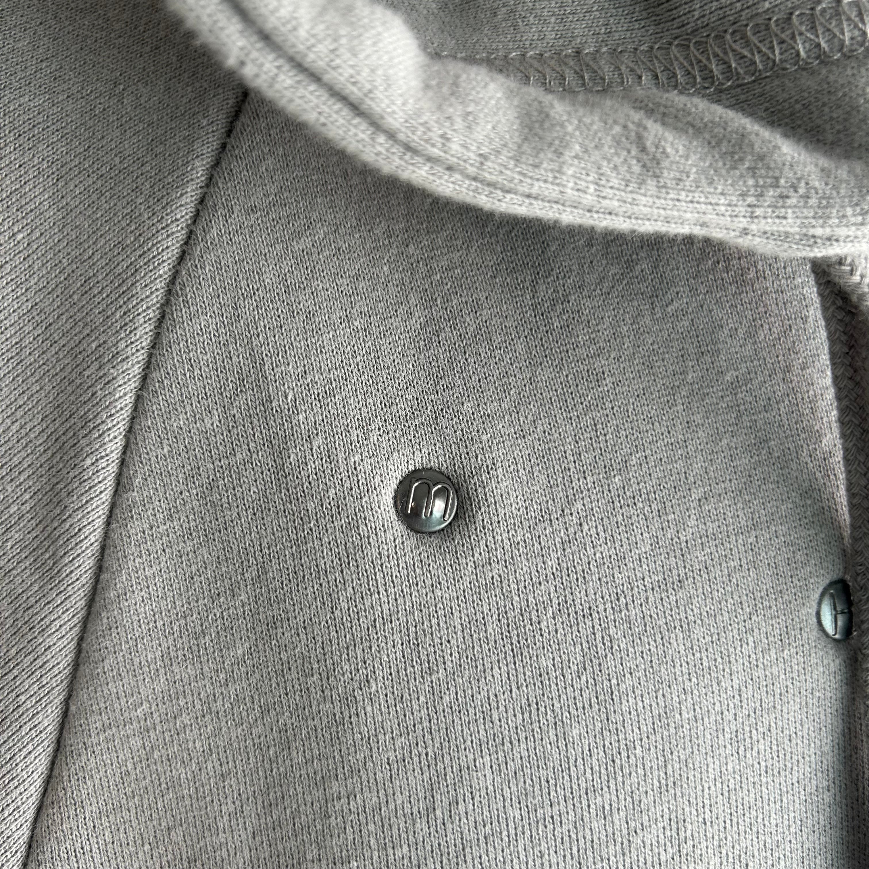 meriHari metal tag sweat parka gray