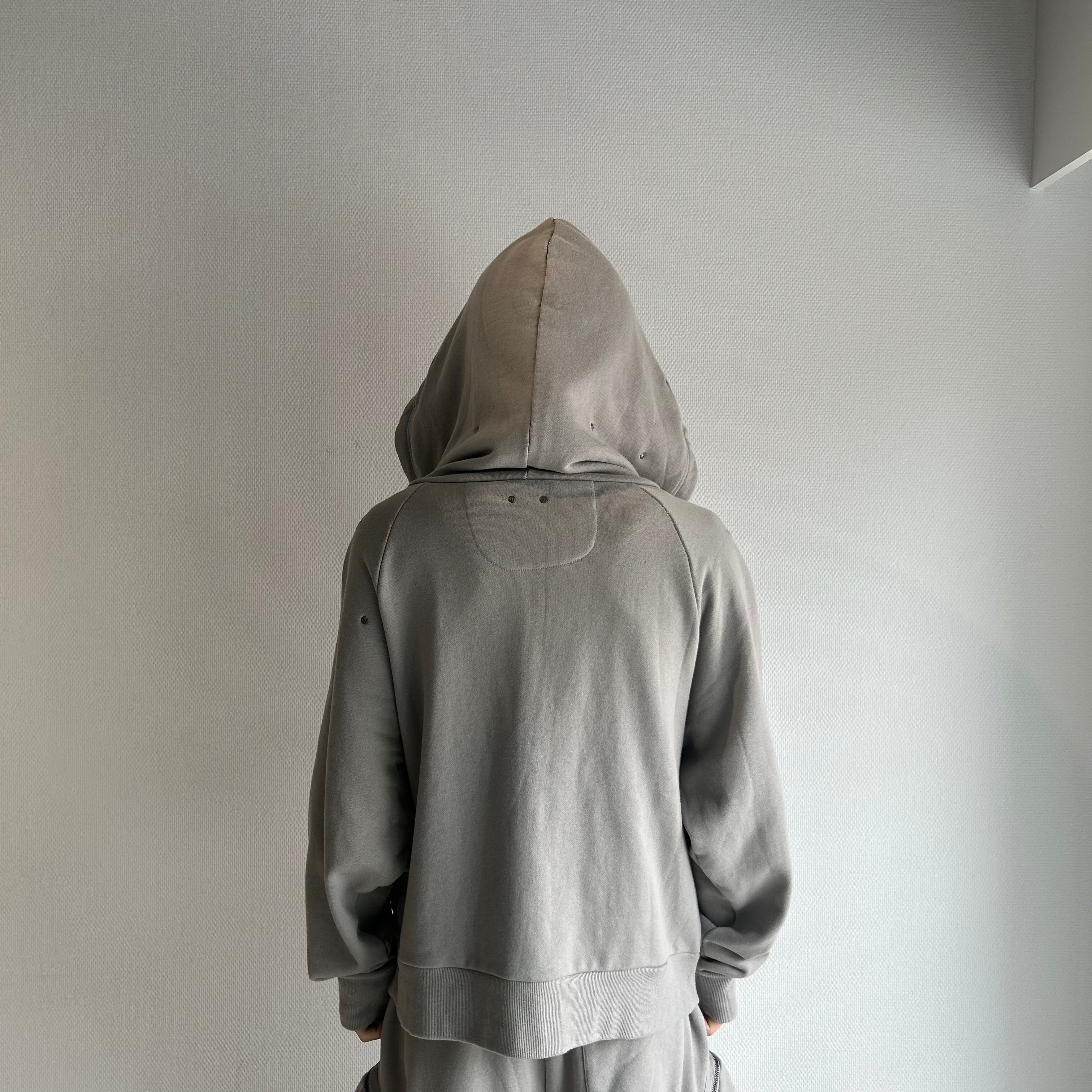 meriHari metal tag sweat parka gray